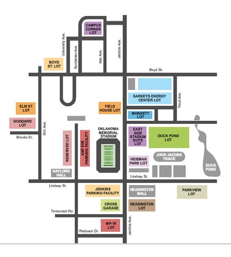Memorial Stadium Oklahoma Parking Lots